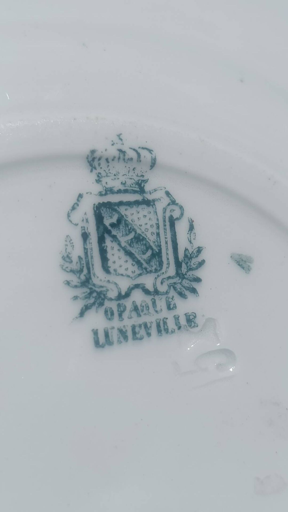 antique Lunéville "Opaque" plates