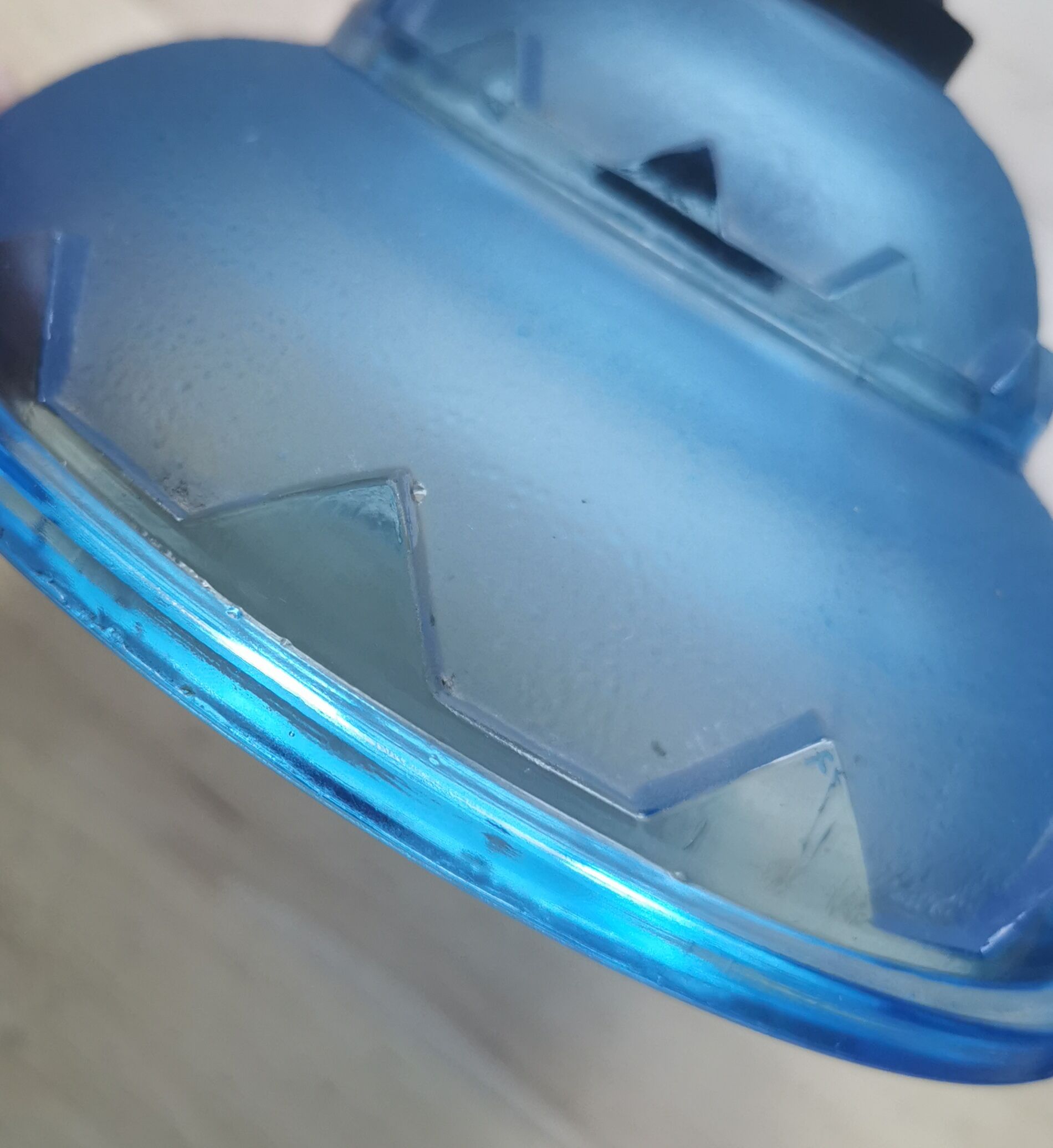 Pair hanging lamp Abat-jour blue glass