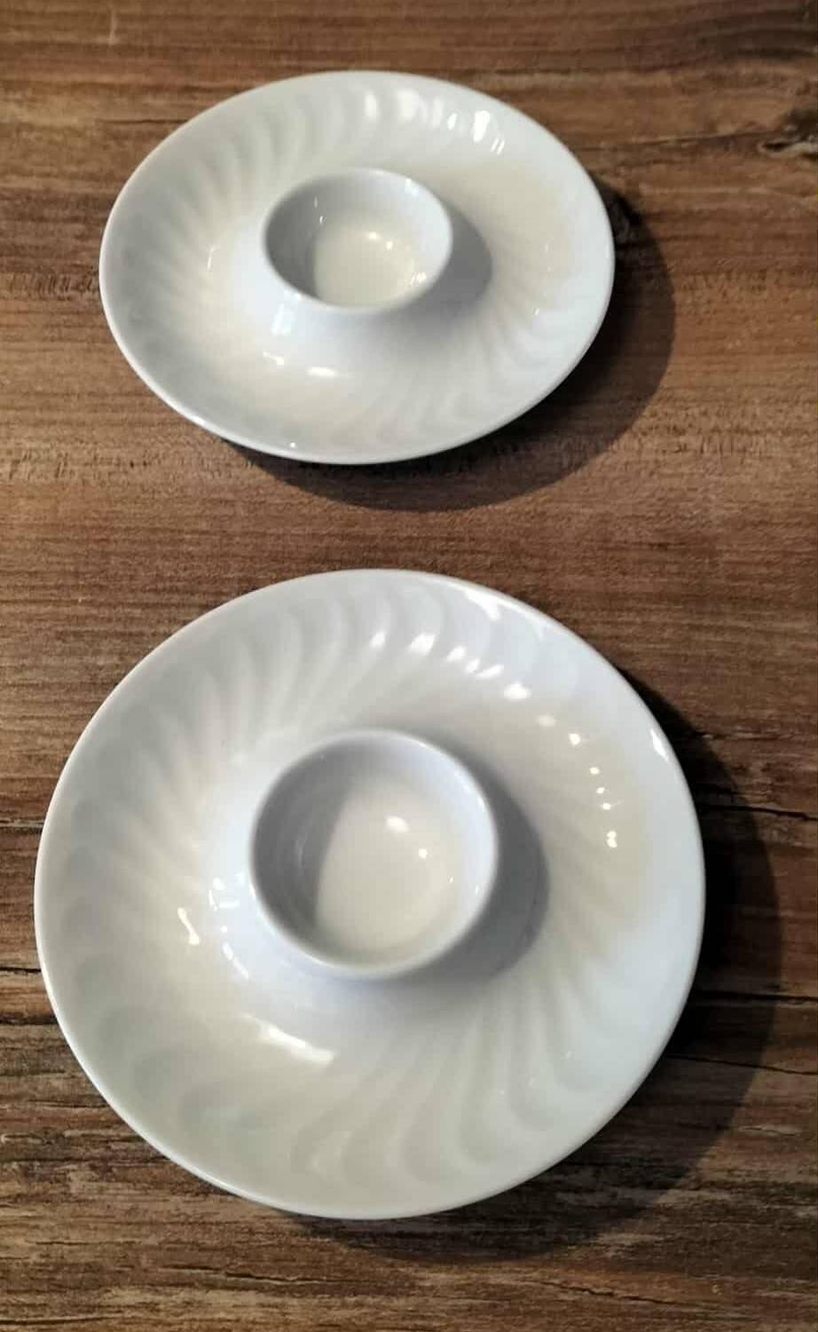 Set of white porcelain egg cups Bareuther Waldsassen 1970s