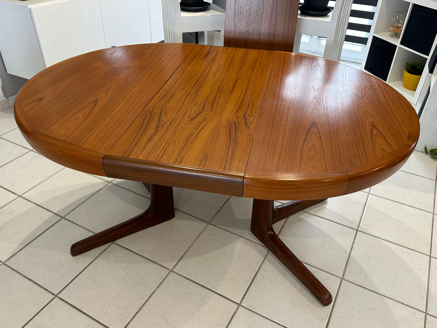 Extensible Baumann teck table vintage 1970