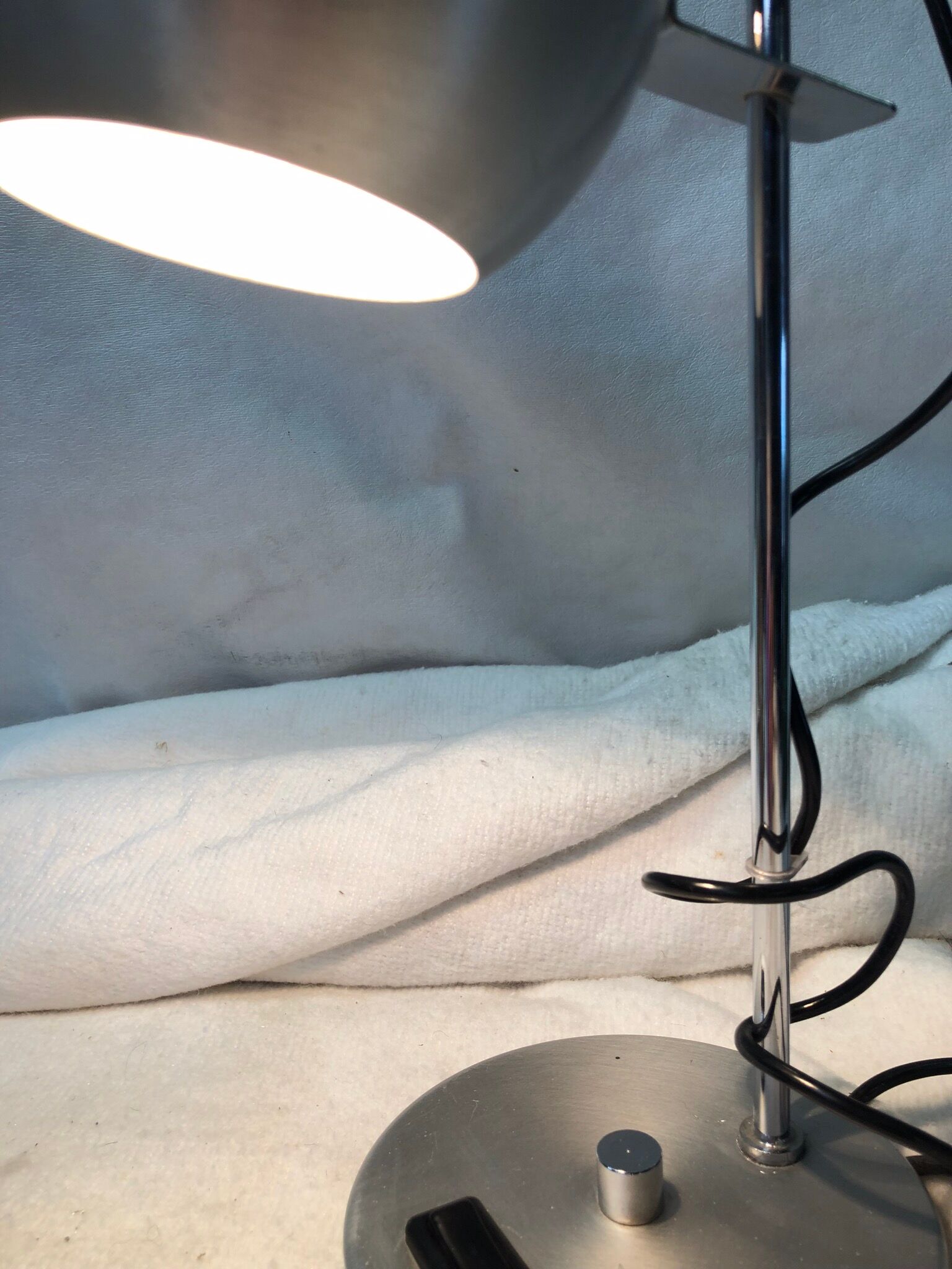 Vintage chrome ball table lamp