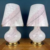 Mushroom table lamps in Murano glass, Italy, 1970s, set of 2