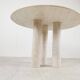 Round italian travertine dining table 1970s