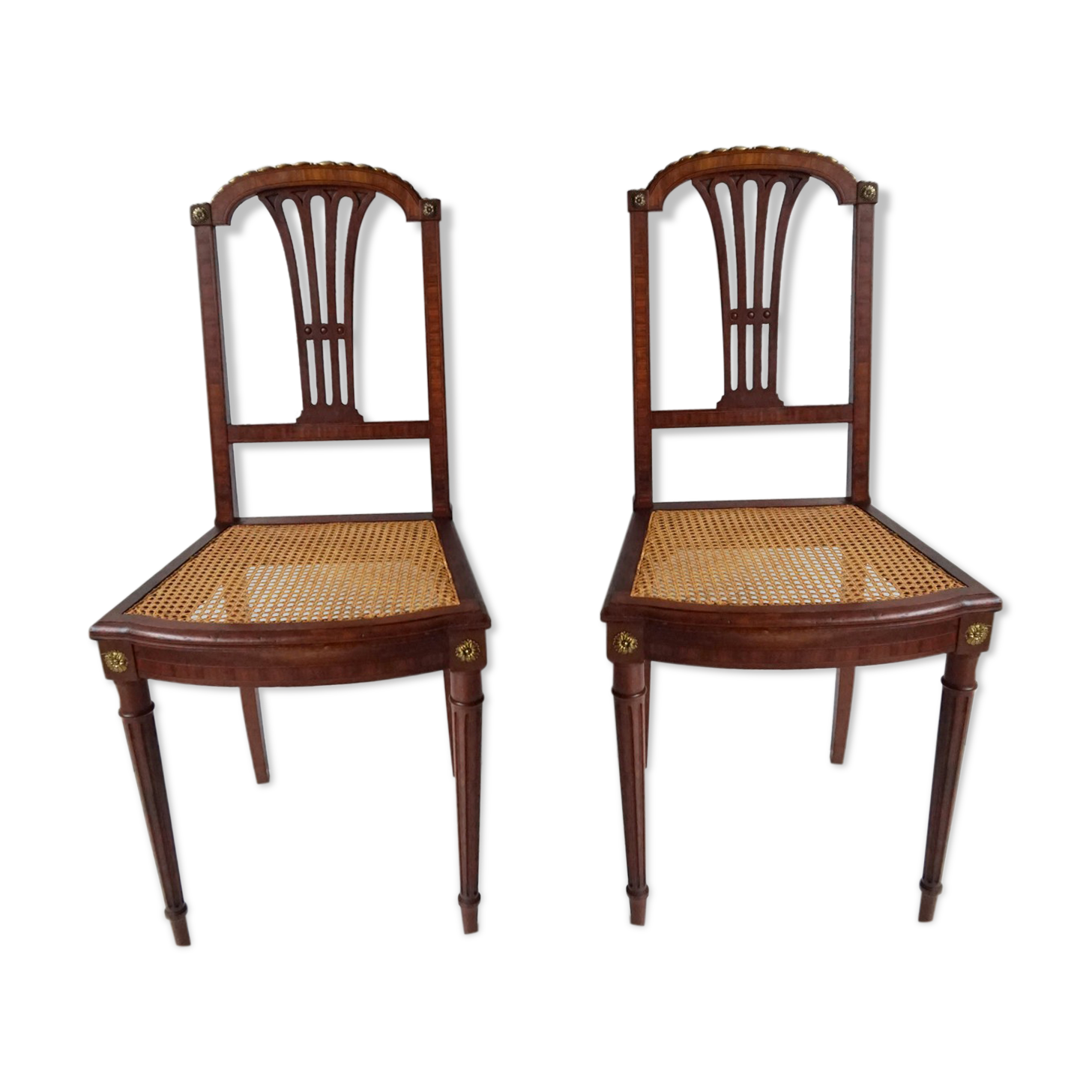 Pair of Louis XVI chairs circa 1870