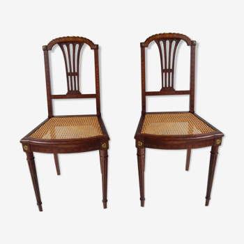 Paire de chaises Louis XVI vers 1870