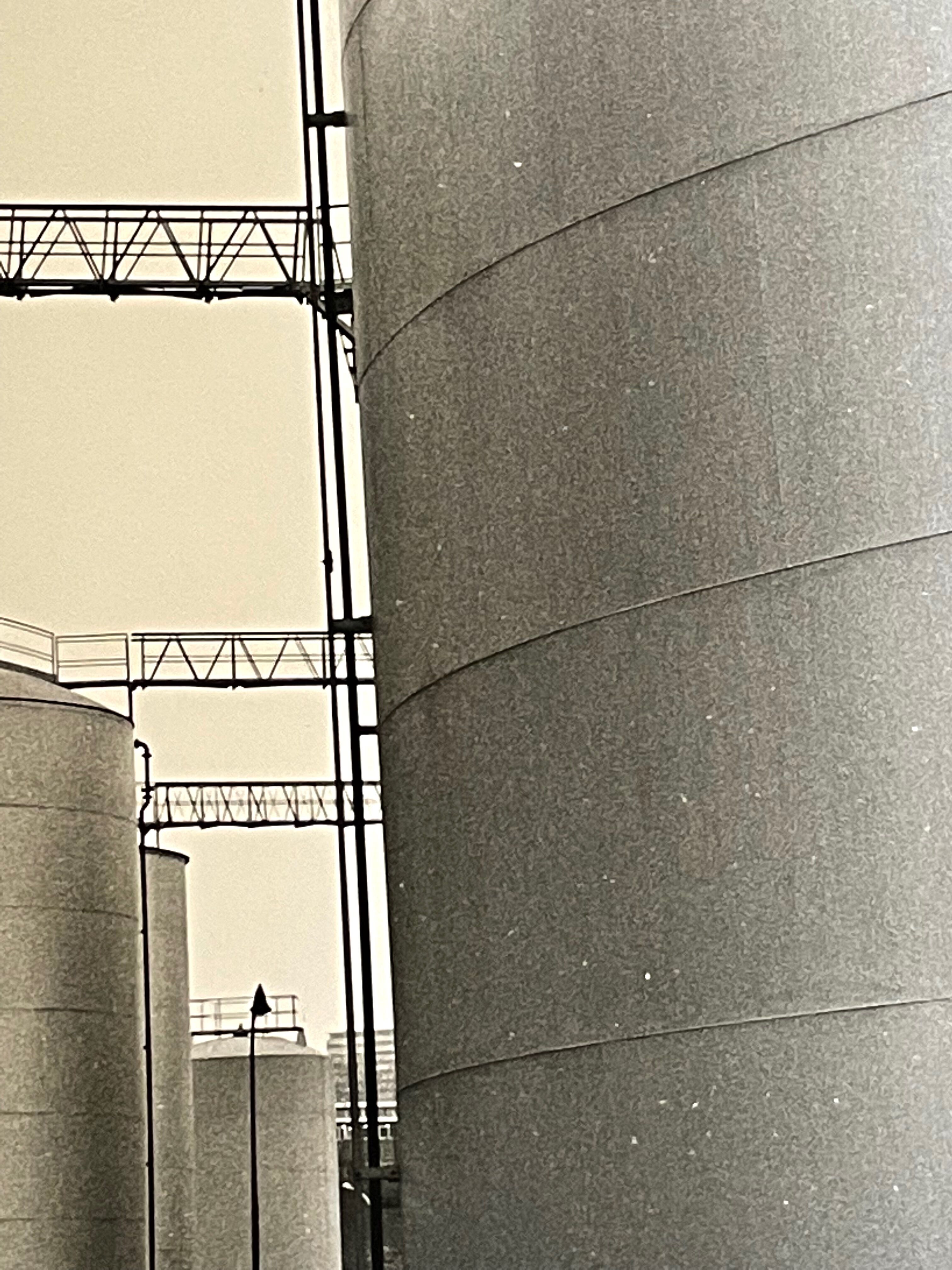 Photograph black and white silver print circa 1970 industrialization