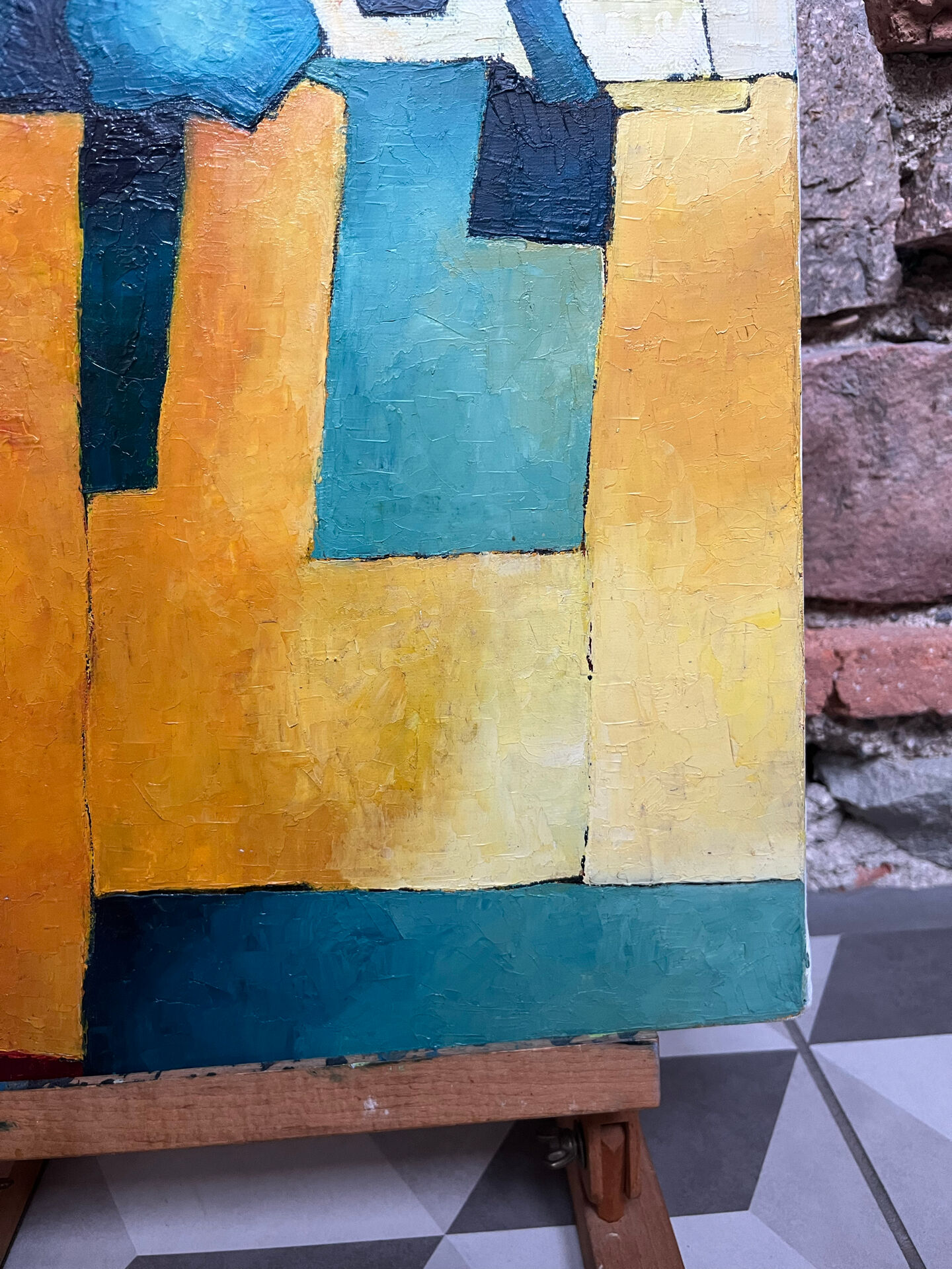 Oil on canvas "Village"