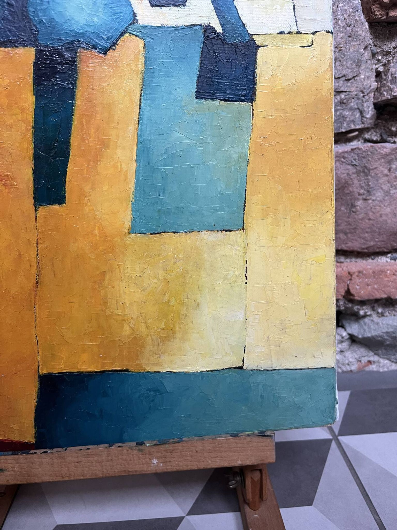Oil on canvas "Village"
