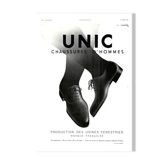 Affiche vintage années 30 Chaussures Unic