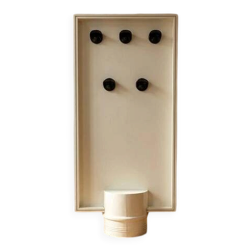 Porte-manteau double face moderne du milieu du siècle avec miroir et crochets à manteaux, années 1960, Europe