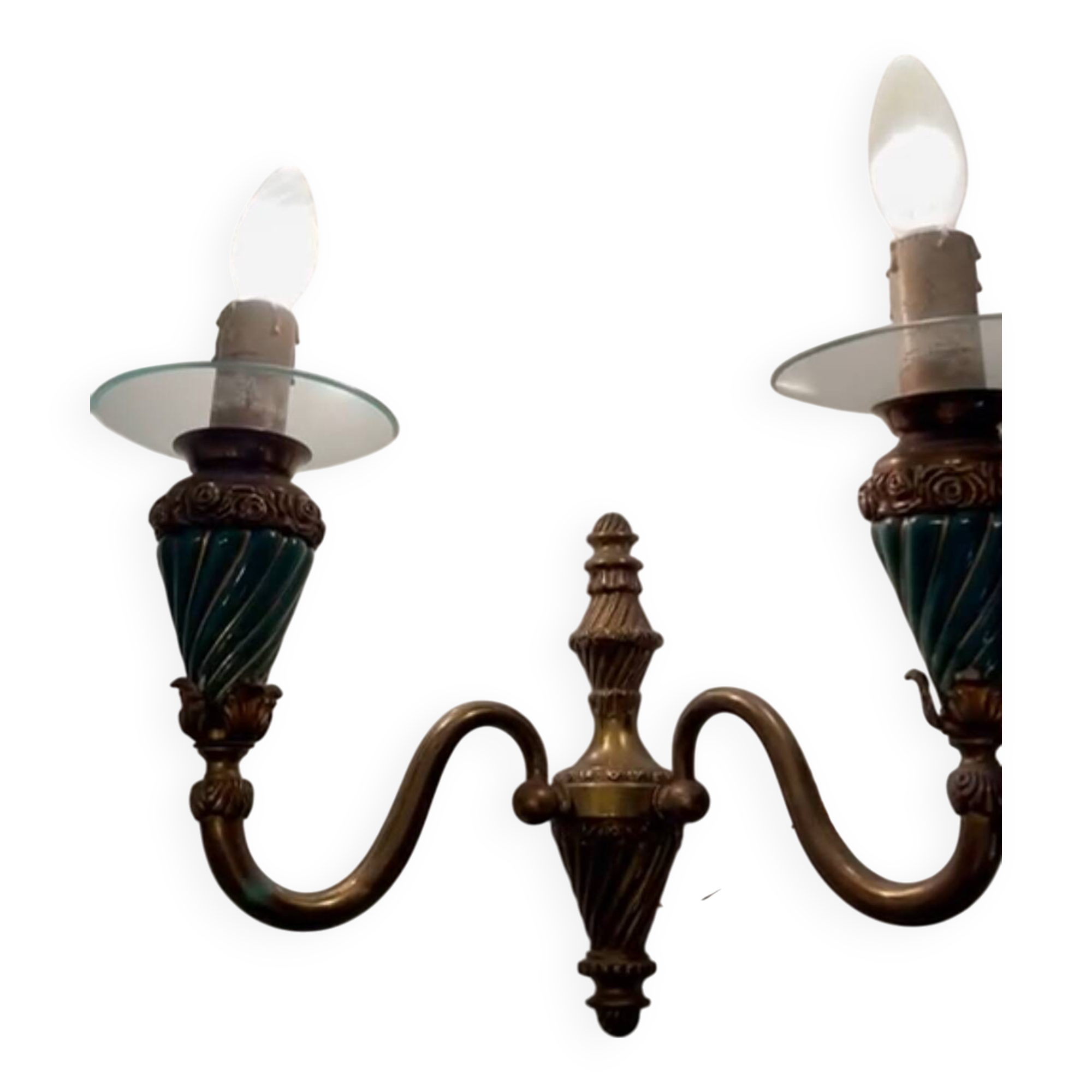 Bronze Ceramic Sconces Set of 2 1950’s