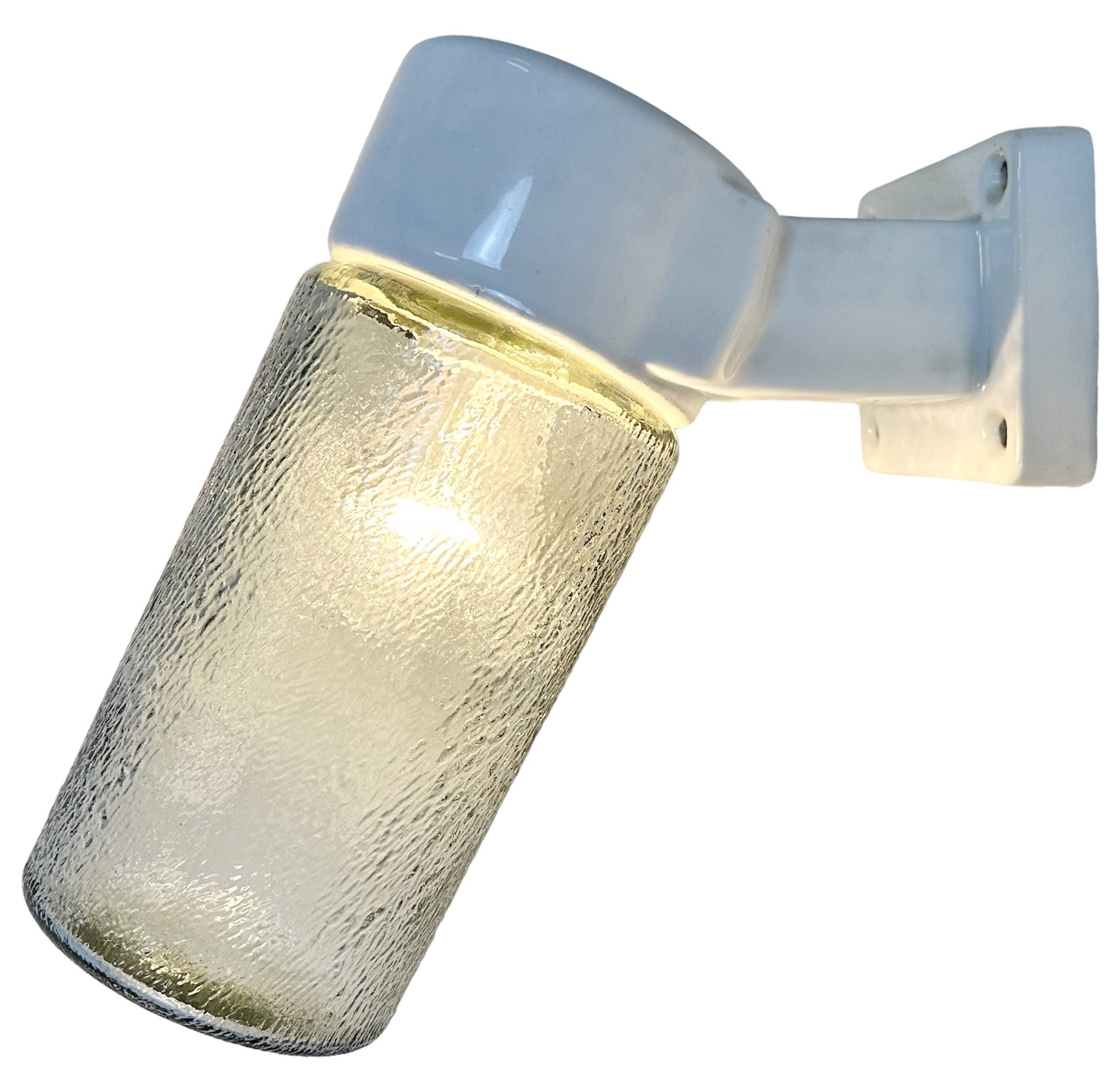 Vintage white porcelain wall light, 1960s