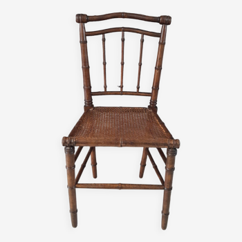 Bamboo style bedroom chair 1900 old Napoleon III