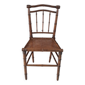 Bamboo style bedroom chair 1900 old Napoleon III