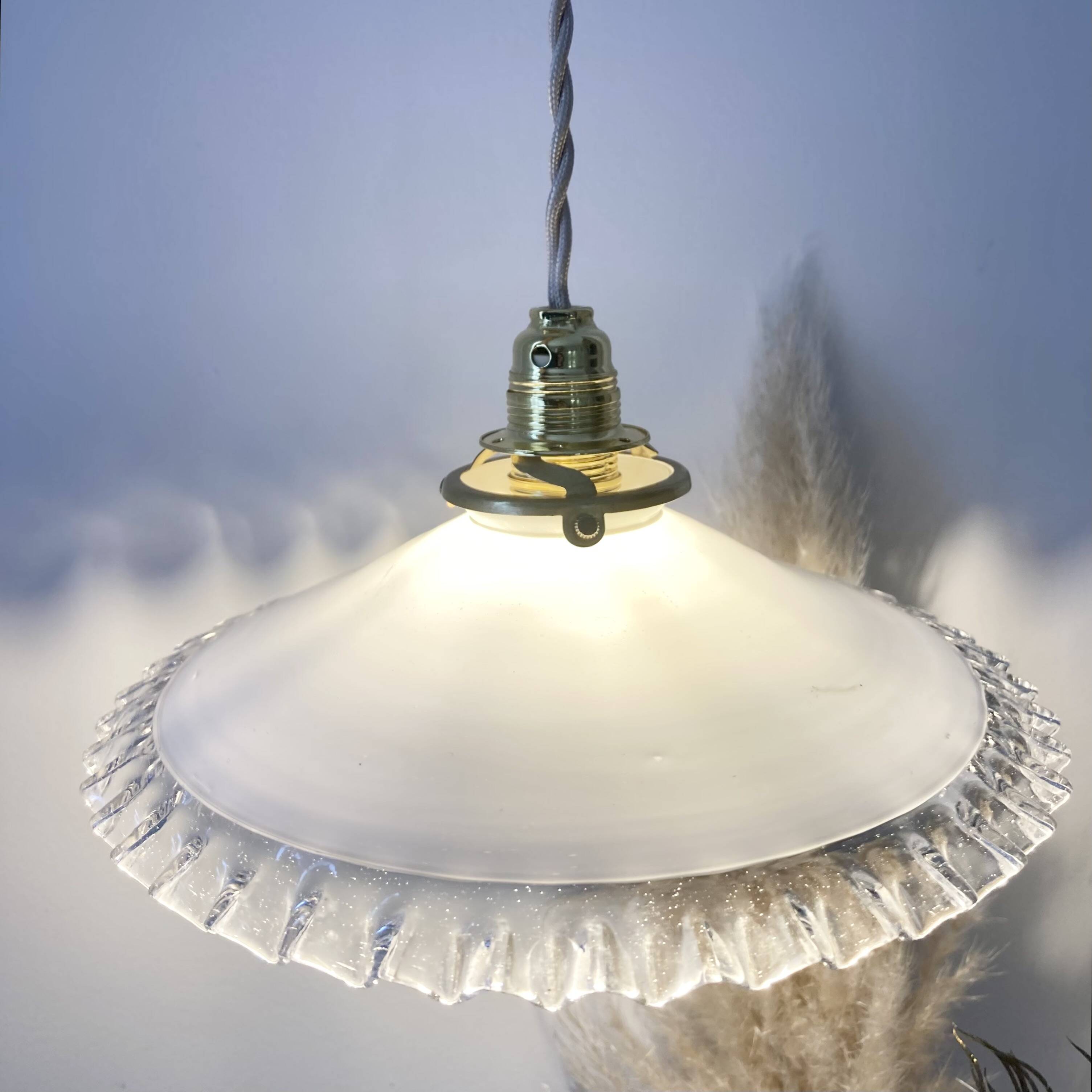 Pendant lamp, portable lamp, old opaline