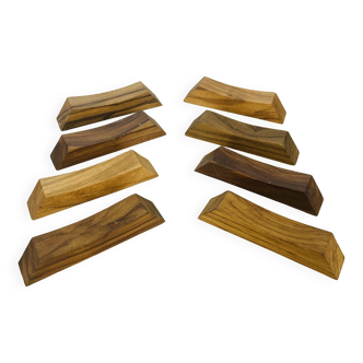 8 olive wood knife holders