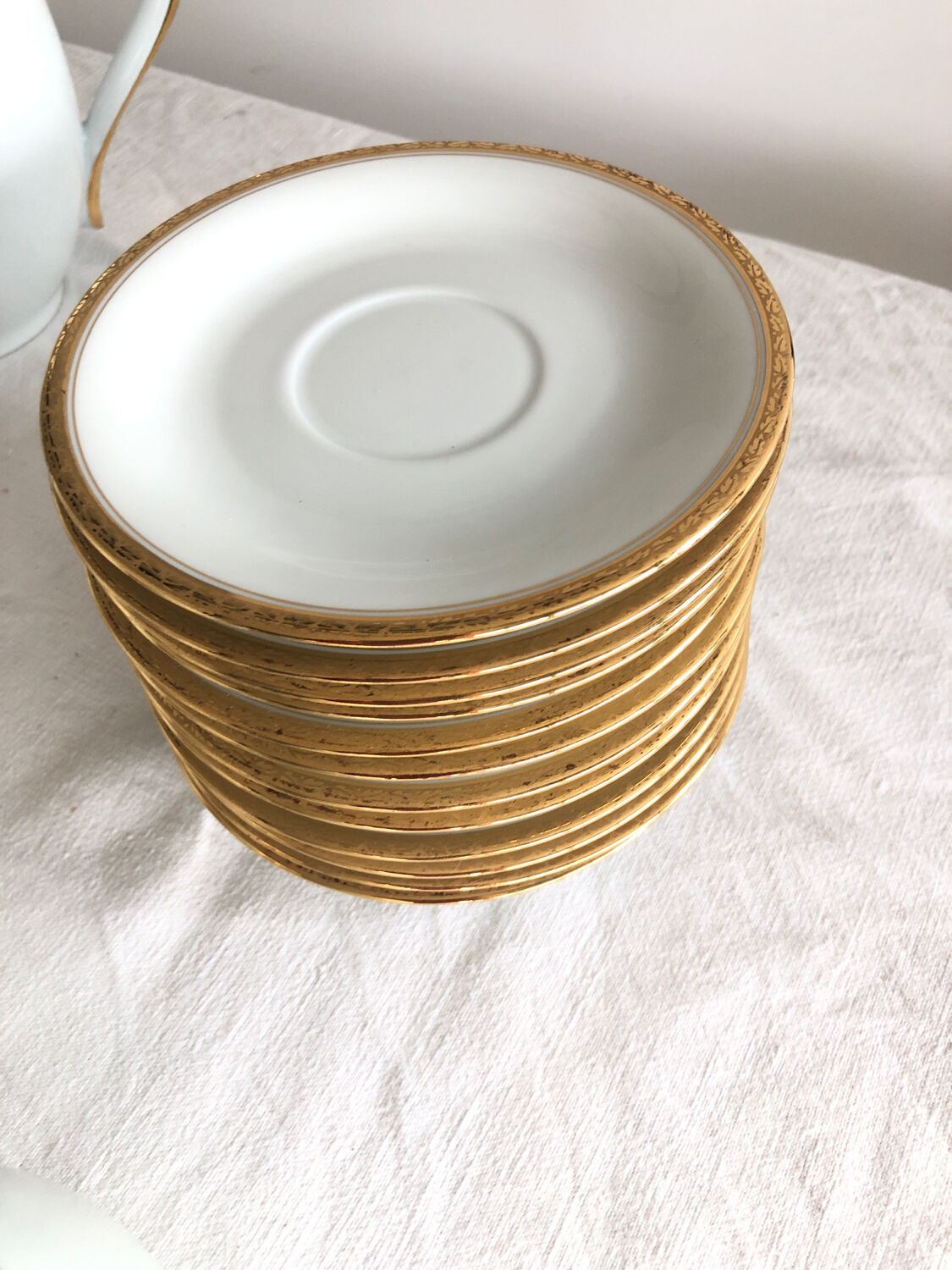 27-piece coffee and tea service in white Limoges porcelain Georges Boyer