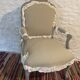 Frilly Regency style bergère armchair