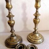 Old pair of Louis Philippe period candlesticks.