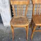 (Lot) 4 vintage wooden bistro chairs by Baumann