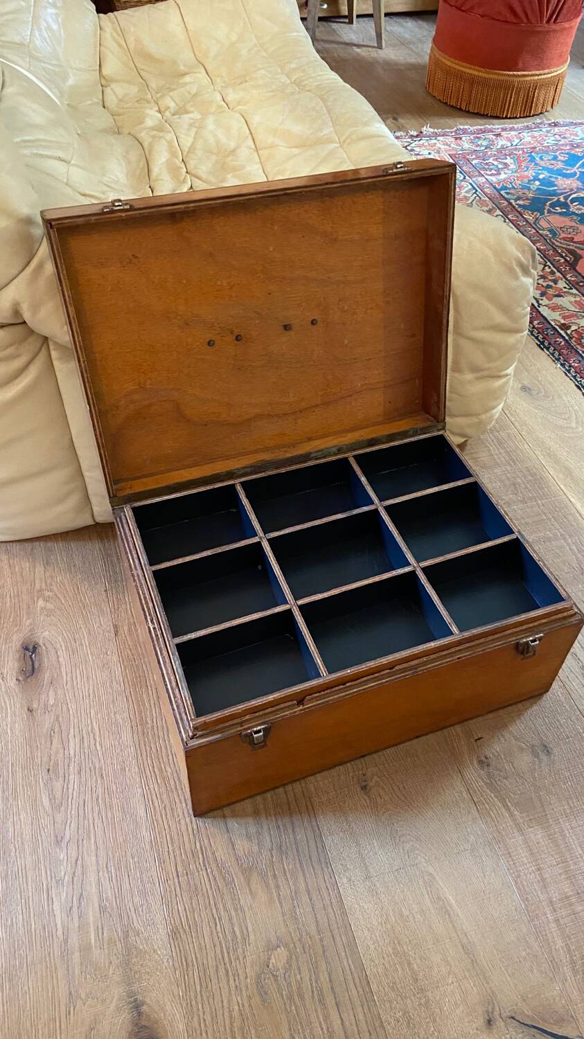 Vintage wooden toolbox chest