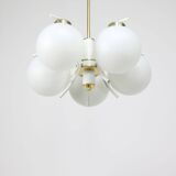 Mid-century modern Italian Brass and Opaline Chandelier
