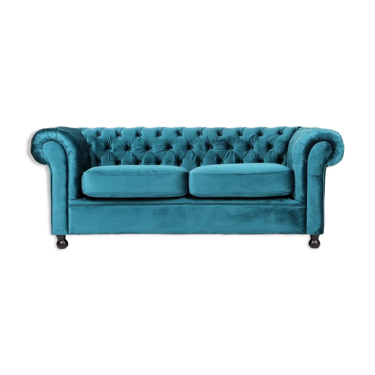 Chesterfield Blue Velvet Duck Sofa
