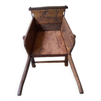 Wooden wheelbarrow