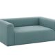 Rectangular blue velvet sofa