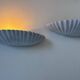 Pair of vintage shell wall lights, matte white, France 1970