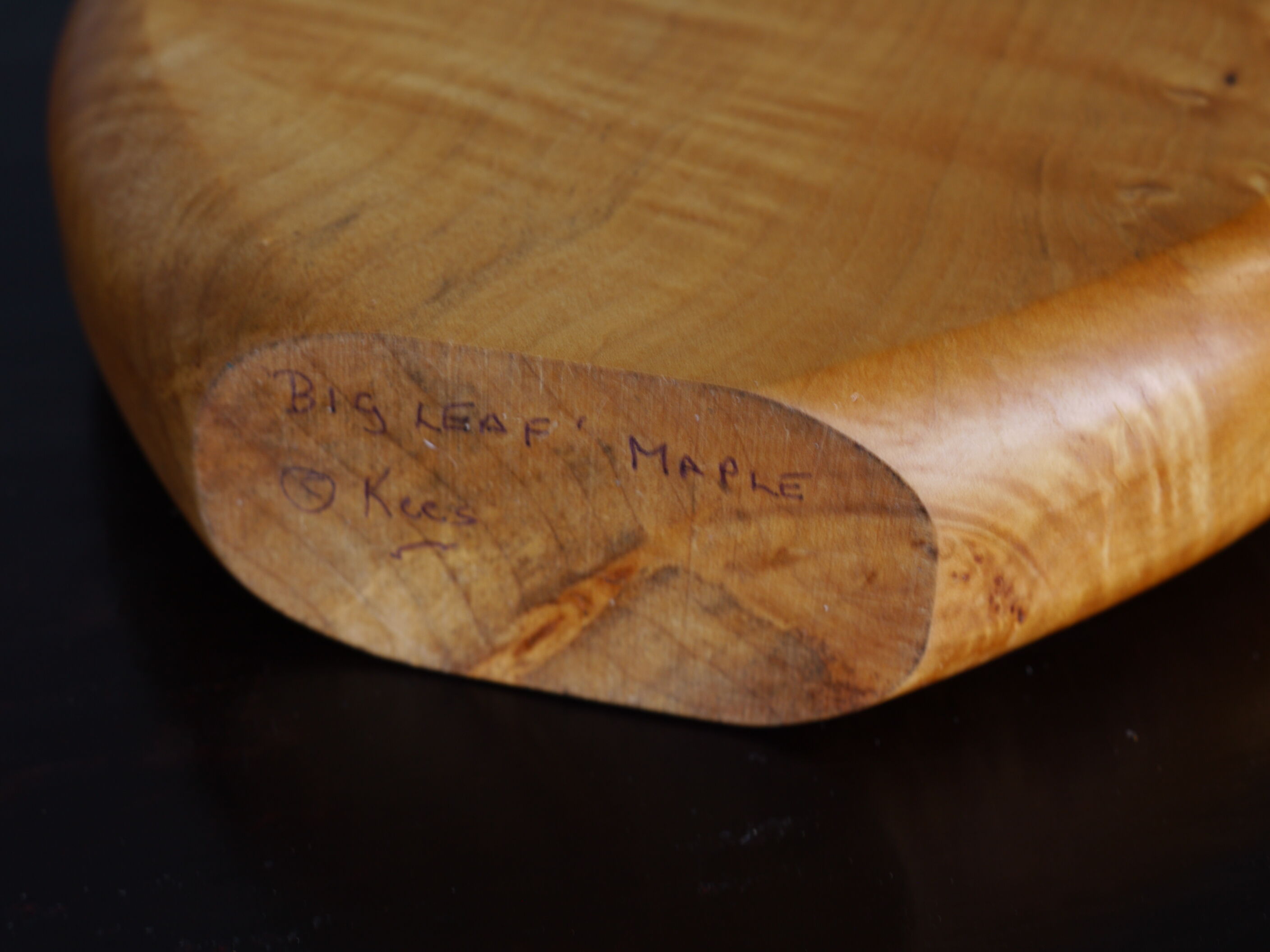 Maple Wood and Glass Sculptural Vase, 1980
