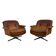 Paire de fauteuils pivotants vintage en cuir cognac par Eugen Schmidt