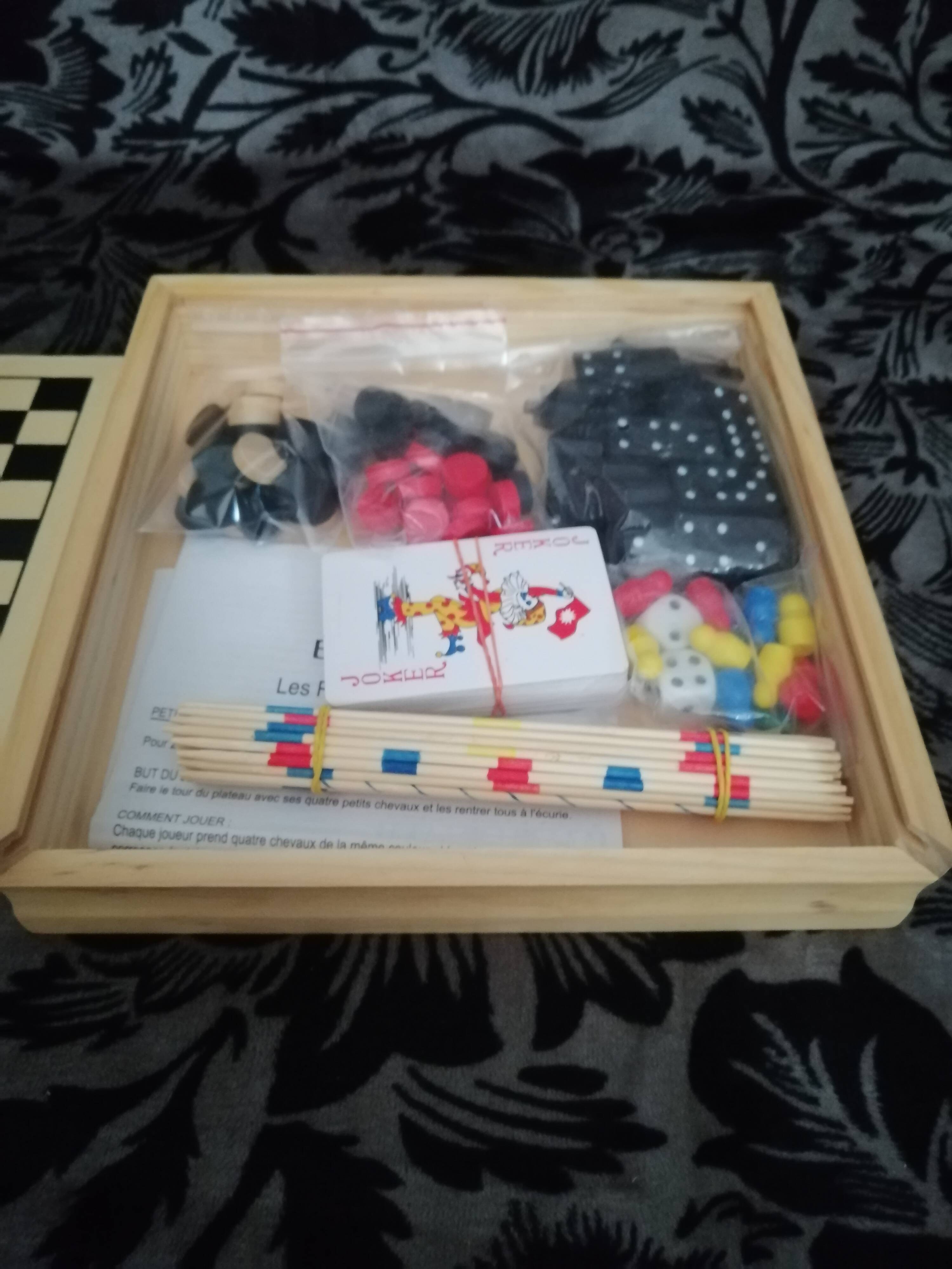 Wooden travel board game box (bayard brand)