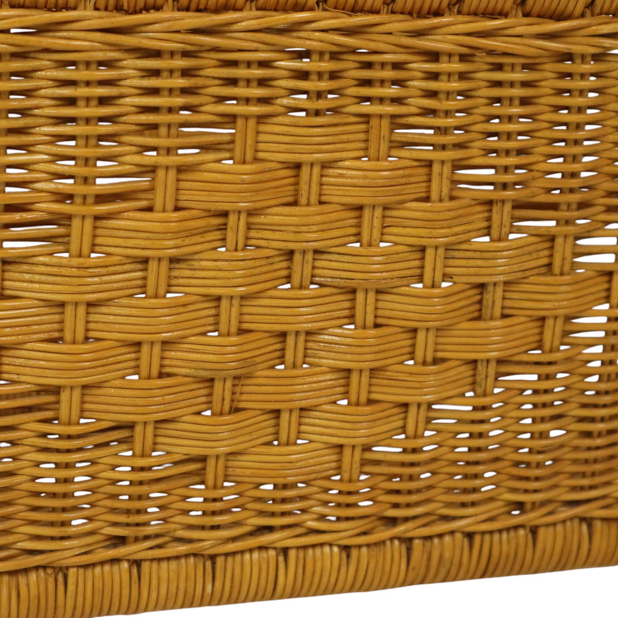 Vintage Boho Bamboo Rattan Magazine Rack 80s