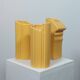 Three yellow vases in Memphis style by ASA Germany.