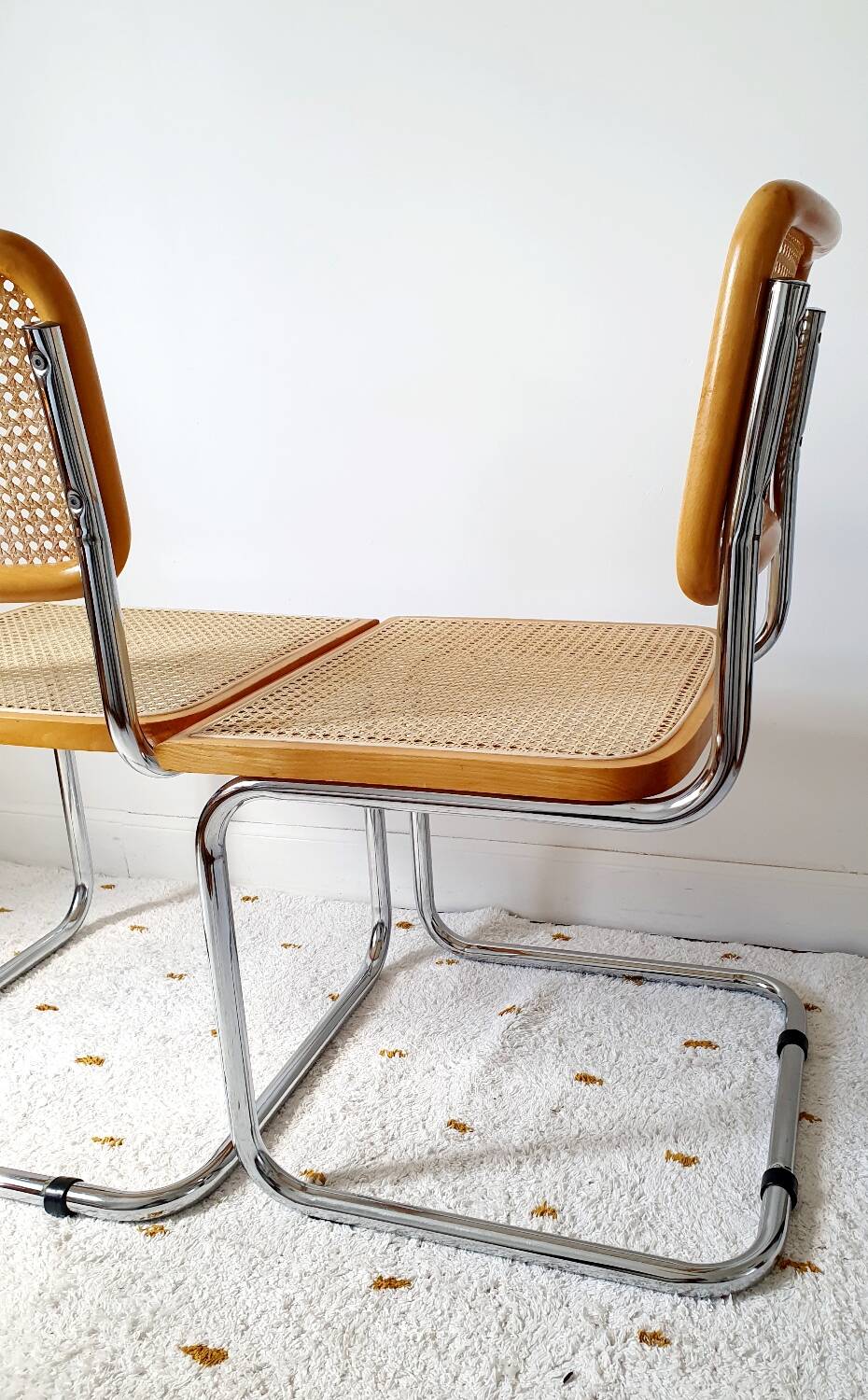 Pair of B32 Marcel Breuer cane chairs