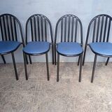Set of 4 Stevens metal Malle chairs from the 1980s