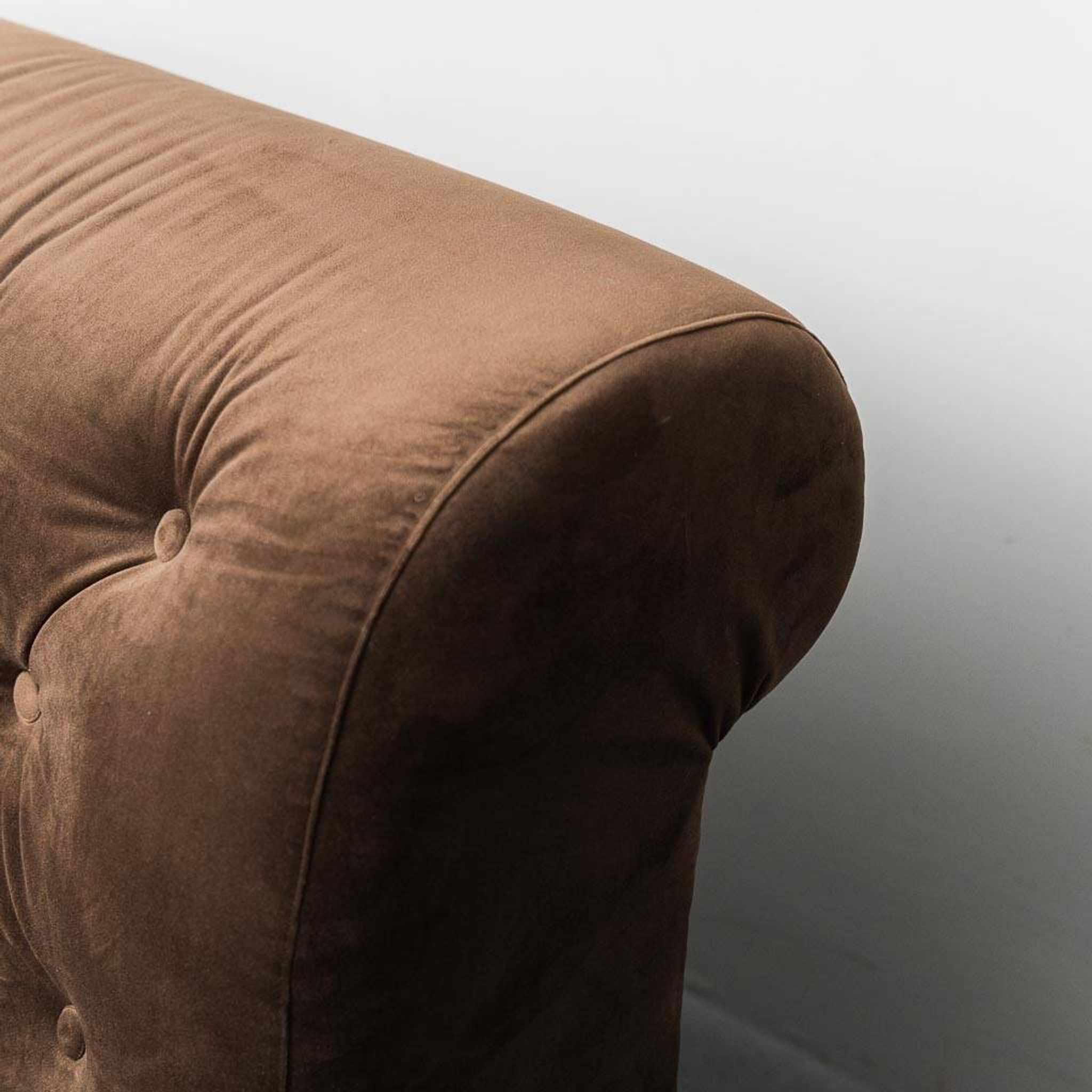 Pair of brown velvet armchairs from the 1970s vintage modernism