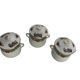 Set of three ribbed porcelain cream pots, 20th century.