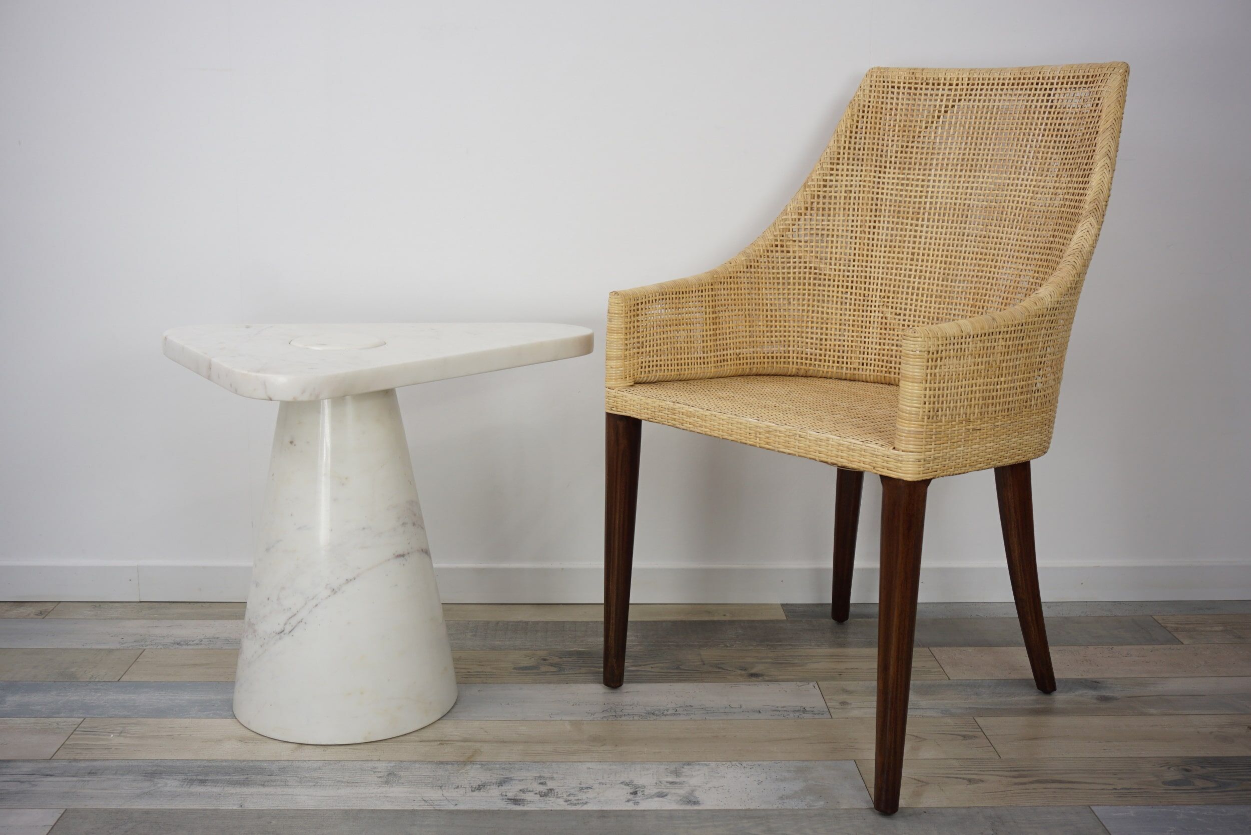 White marble side table