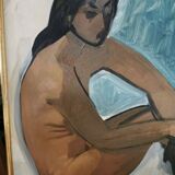 Oil on female nude framed panel