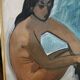 Oil on female nude framed panel