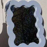 Wavy wood cloud mirror
