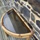 Console / coffee table in rattan and tempered glass.