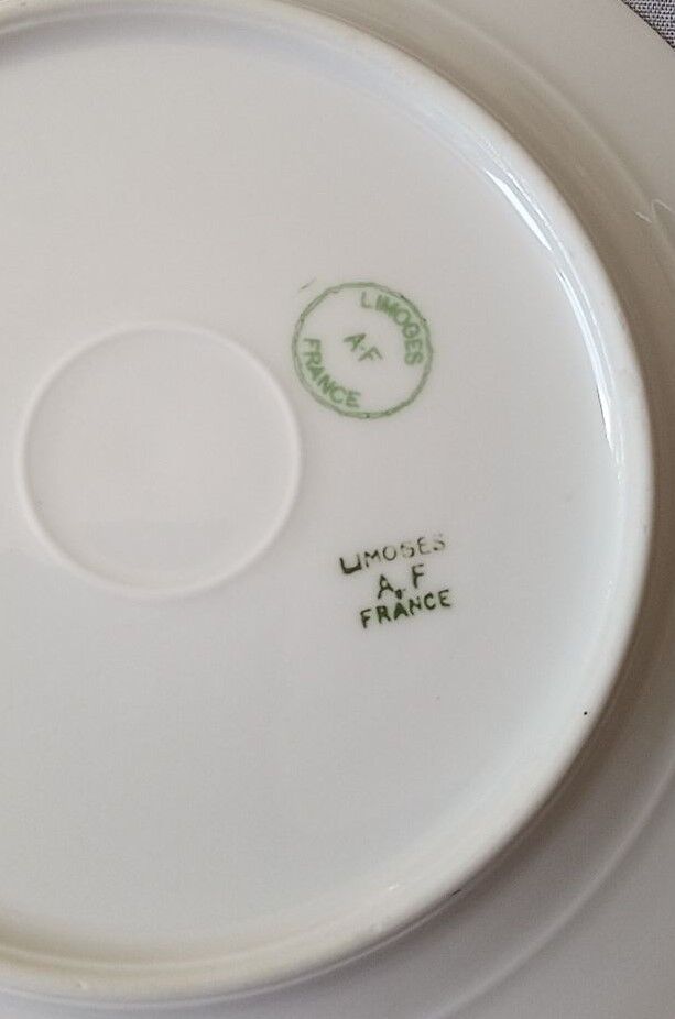 Limoges porcelain by André François (1919-1934) - 12 plates + 1 dish