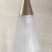 Glass and gold metal suspension design - mid 20th century.