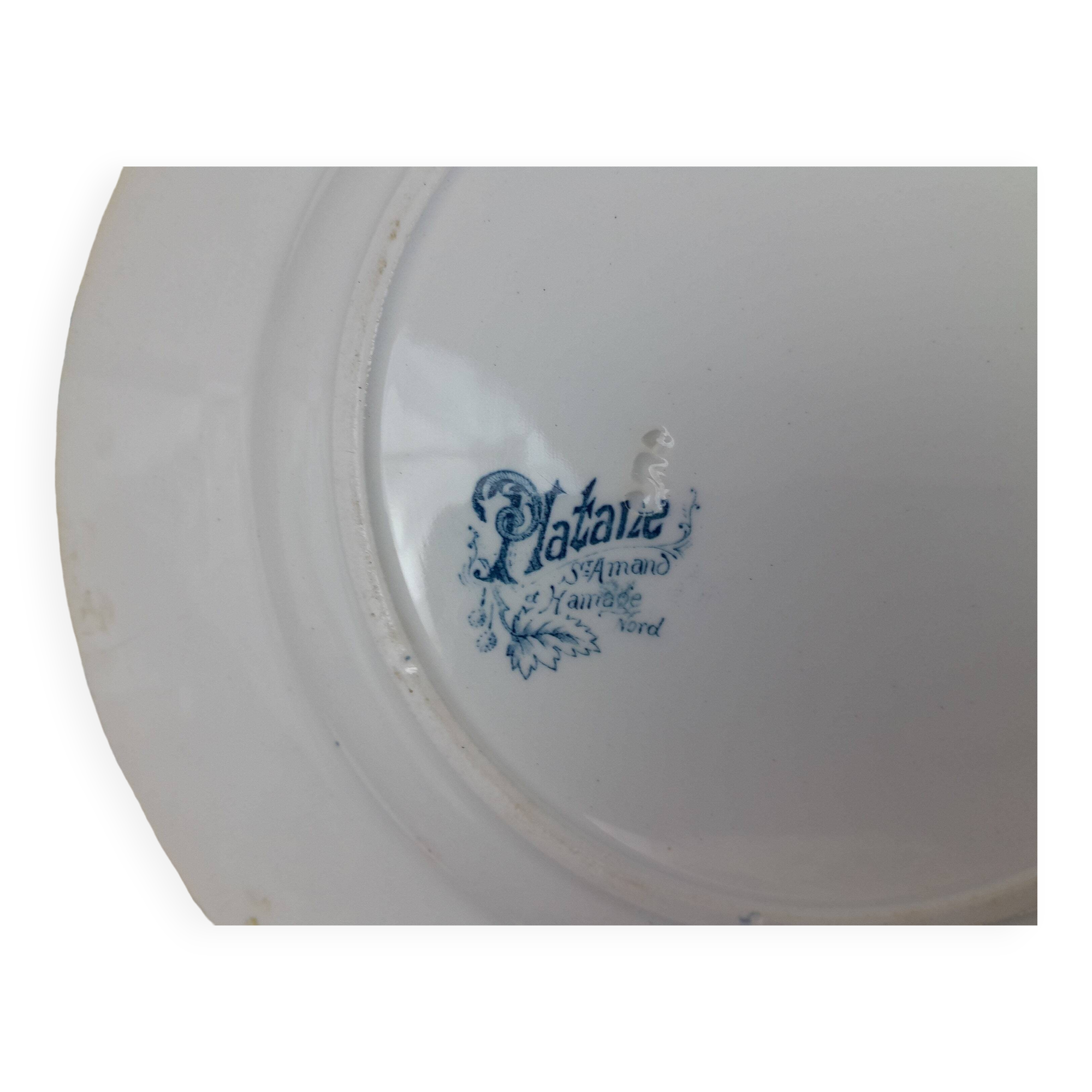 6 Assiettes plates Saint Amand Platane
