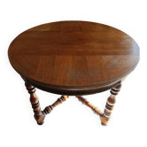 Table ronde de style Henri II en chêne massif – Fabrication italienne