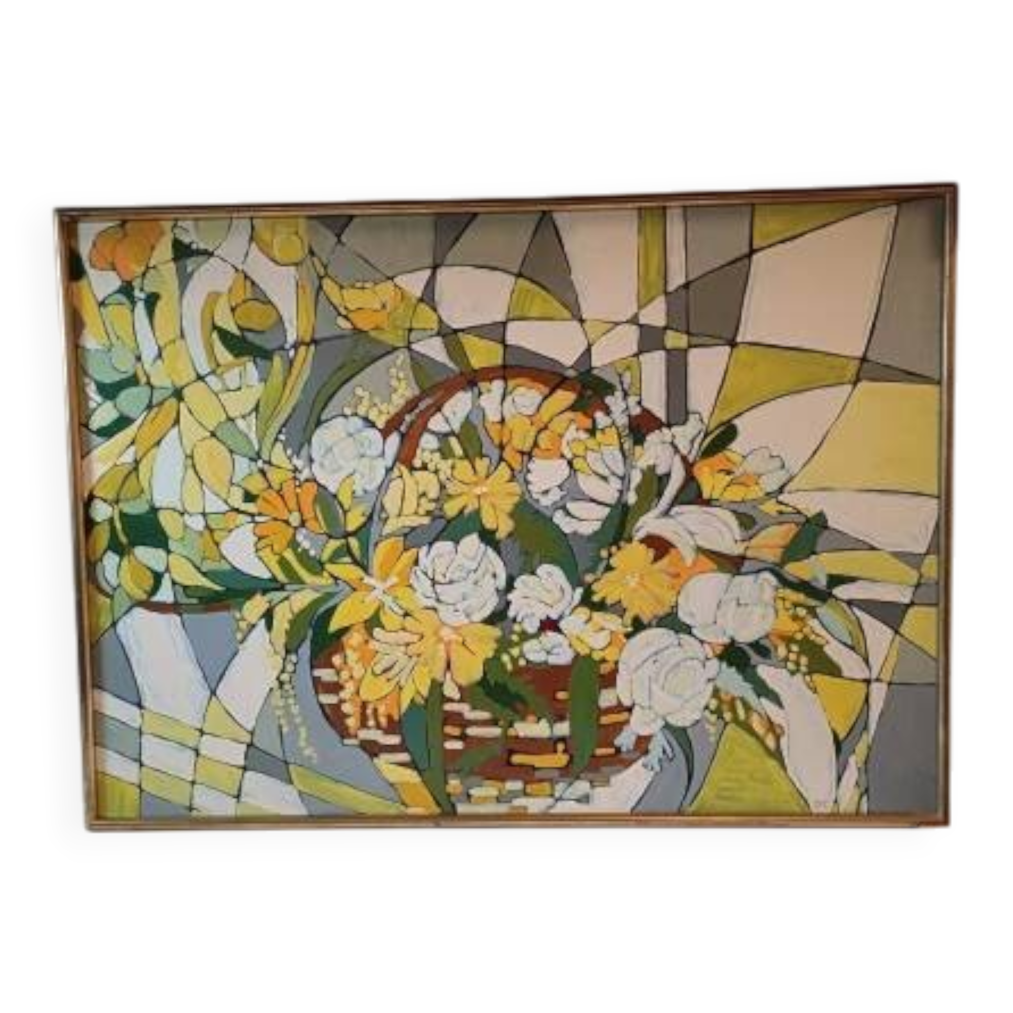 Huile sur toile Jean Cheynel "Variation florale"
