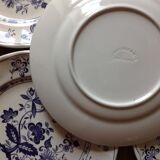 4 plates blue décor